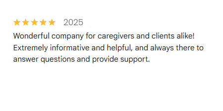 Five-star Google review for Kompassionate Care Services saying the company is very helpful.